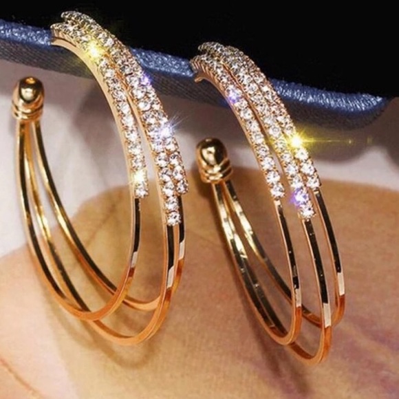 18K gold plated hoop earrings - Picture 5 of 5